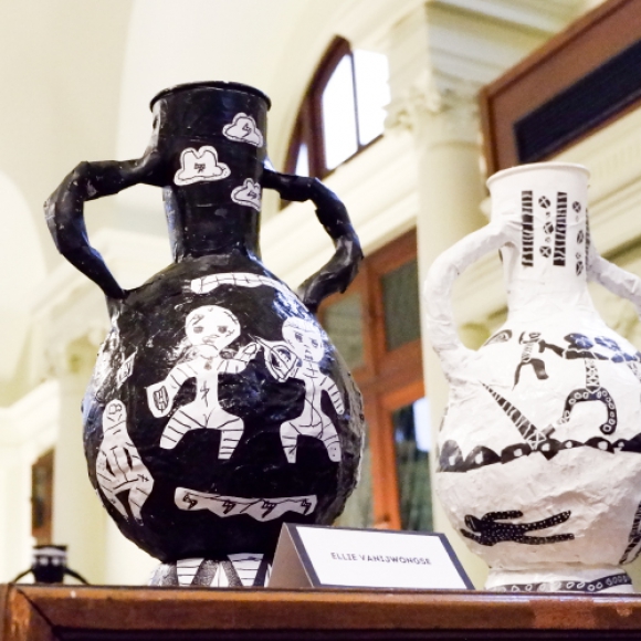 Our Year 4 students art showcase at the Neilson Hays Library