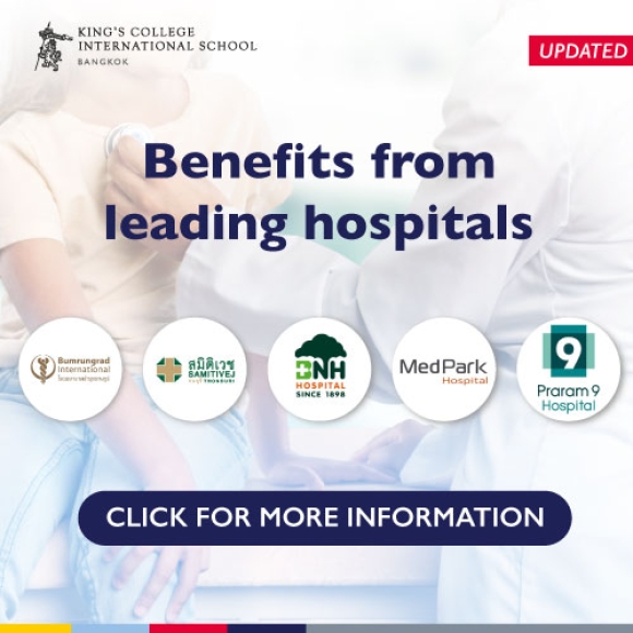 Benefits from leading hospitals for King's Bangkok communities (parents, students and staff)