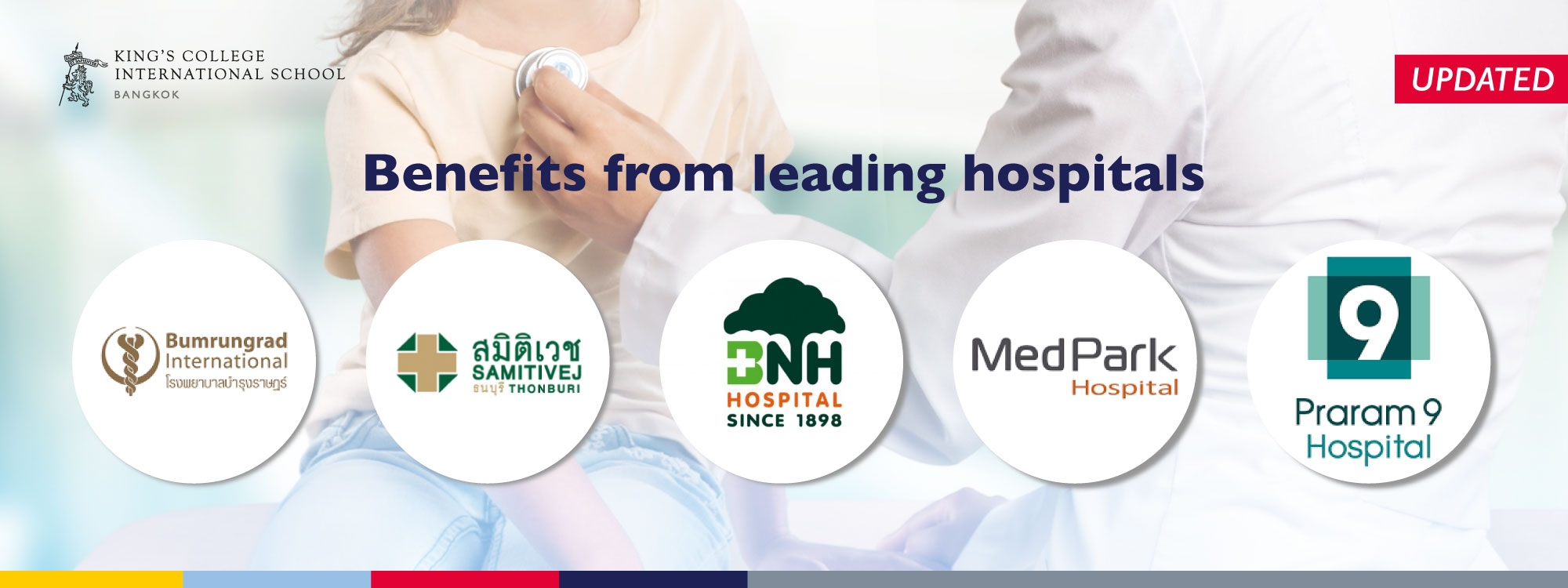Benefits from leading hospitals for King's Bangkok communities (parents, students and staff)