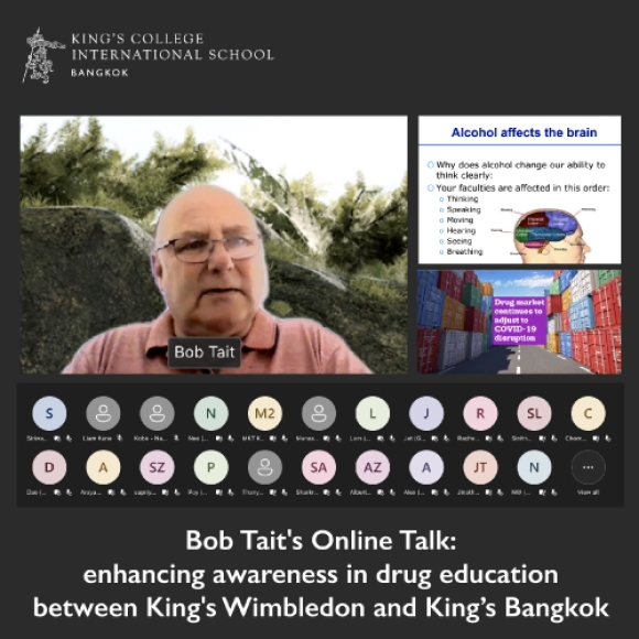 Bob Tait's Online Talk: enhancing awareness in drug education between King's Wimbledon and King’s Bangkok