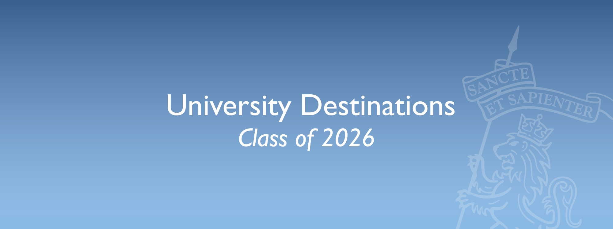 University Destinations — Class of 2026