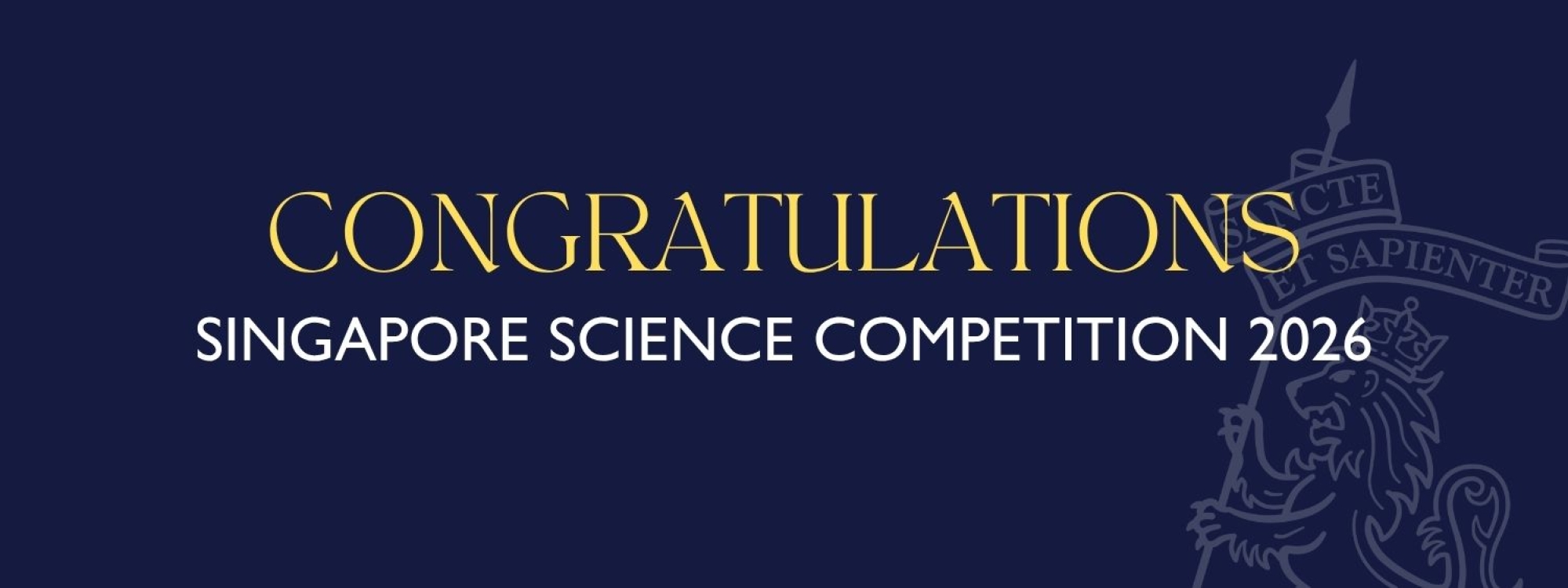 Celebrating our young scientists! MCE Singapore Science Competition 2026